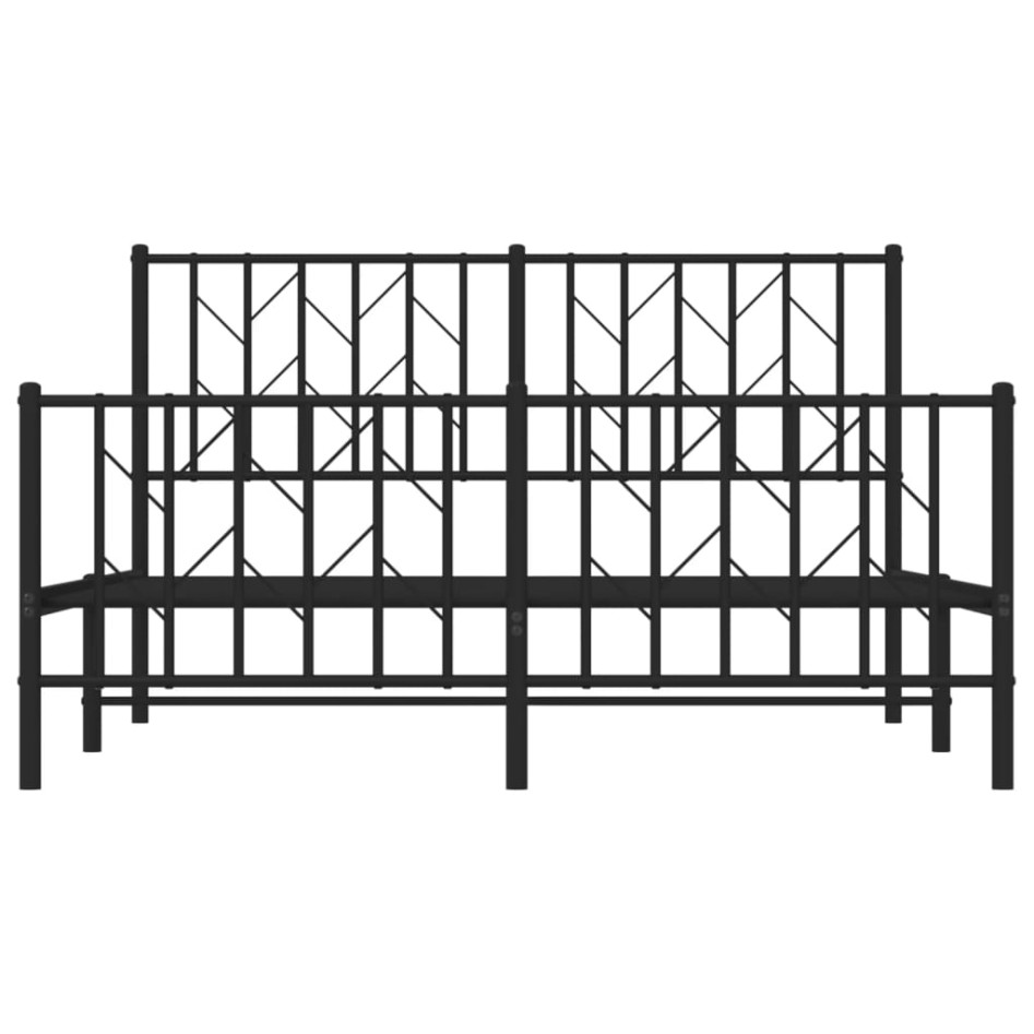 Estructura de cama cabecero y pie de cama metal negro