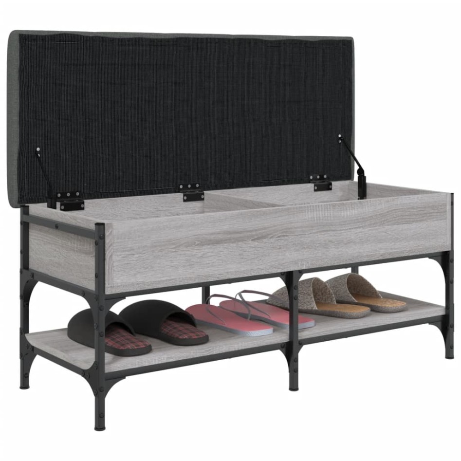 Banco zapatero madera de ingeniería gris Sonoma 102x42x45