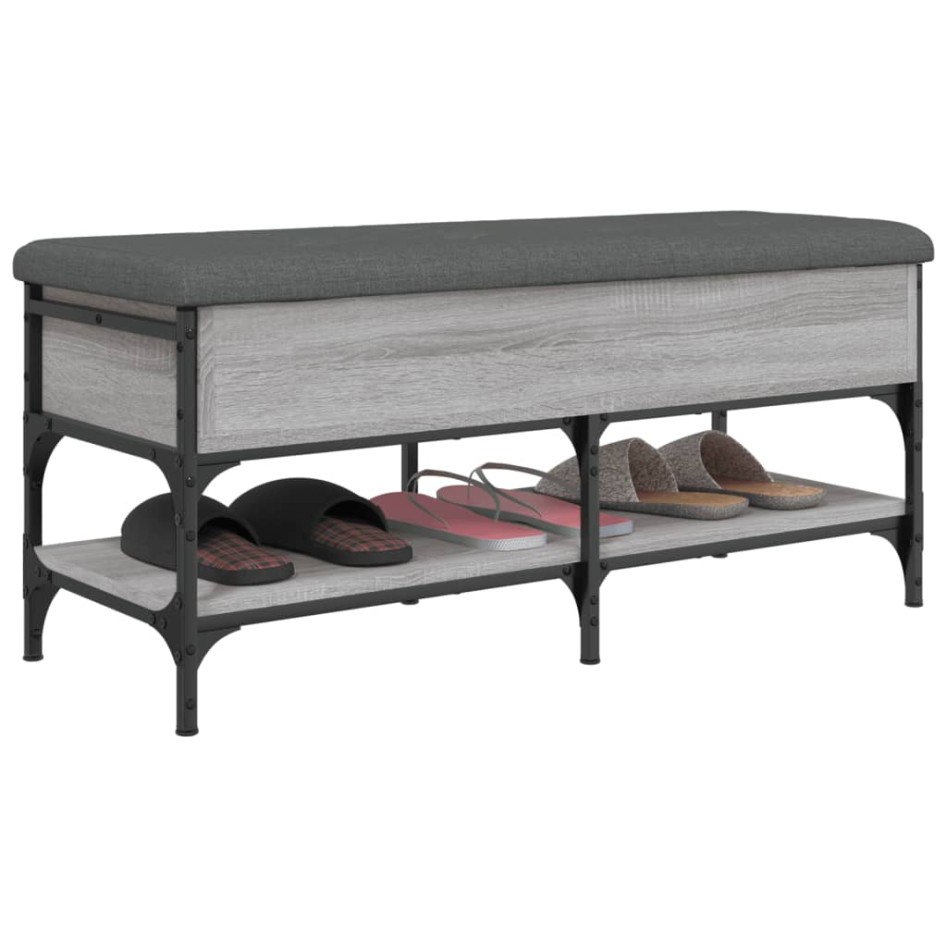 Banco zapatero madera de ingeniería gris Sonoma 102x42x45