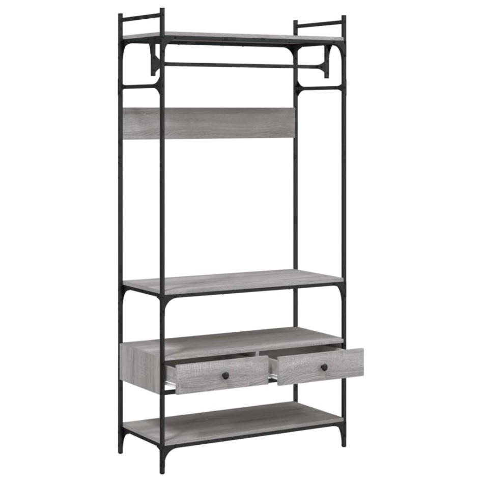 Armario cajones madera ingeniería gris Sonoma 89x39x184,5