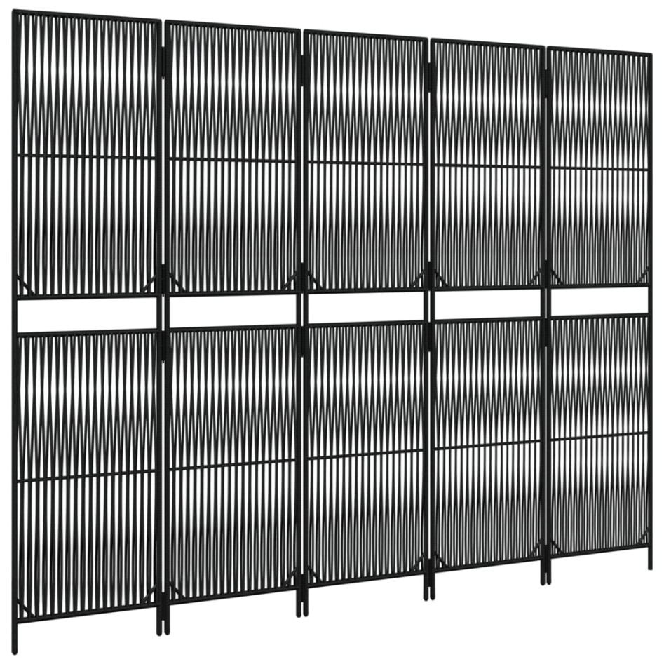 Biombo de 5 paneles ratán sintético