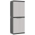 Armario de almacenaje exterior PP gris y negro 65x37x165