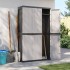 Armario de almacenaje exterior PP gris y negro 97x37x165