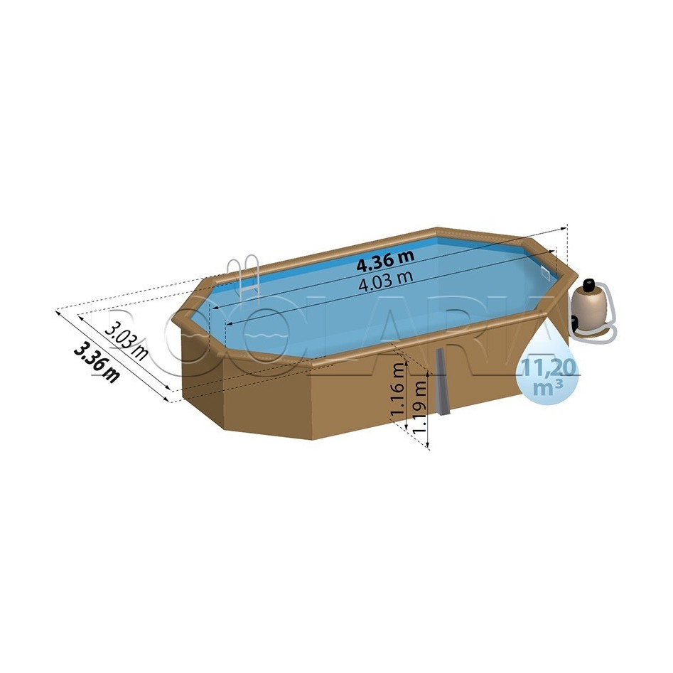 Piscina ovalada, modelo Sunbay Grenade 2 436X336X117