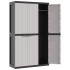 Armario de almacenaje exterior PP gris y negro 97x37x165