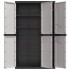 Armario de almacenaje exterior PP gris y negro 97x37x165