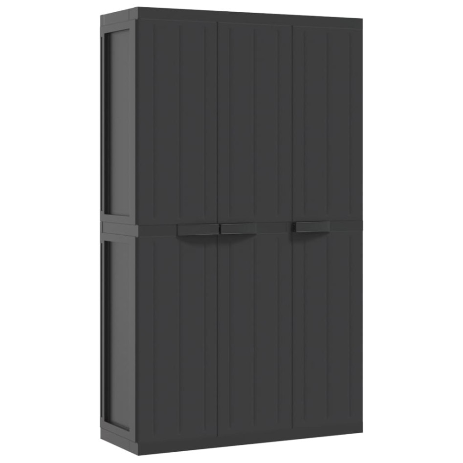 Armario de almacenaje exterior PP negro 97x37x165