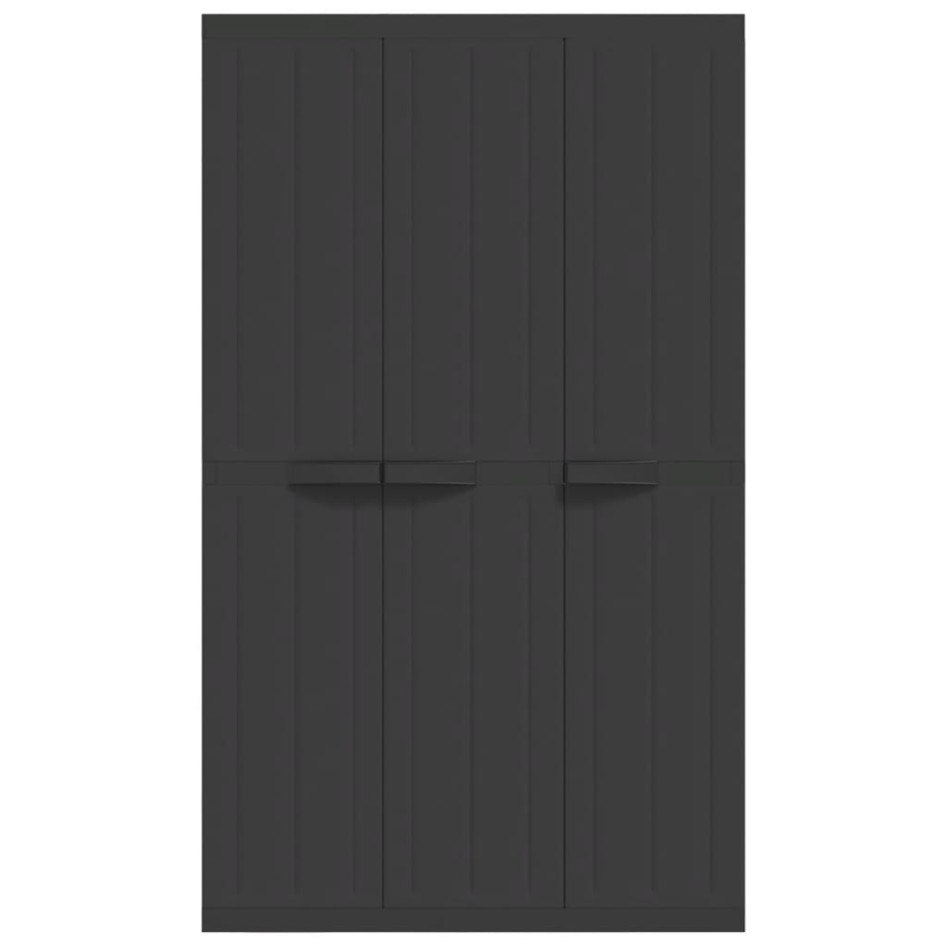 Armario de almacenaje exterior PP negro 97x37x165