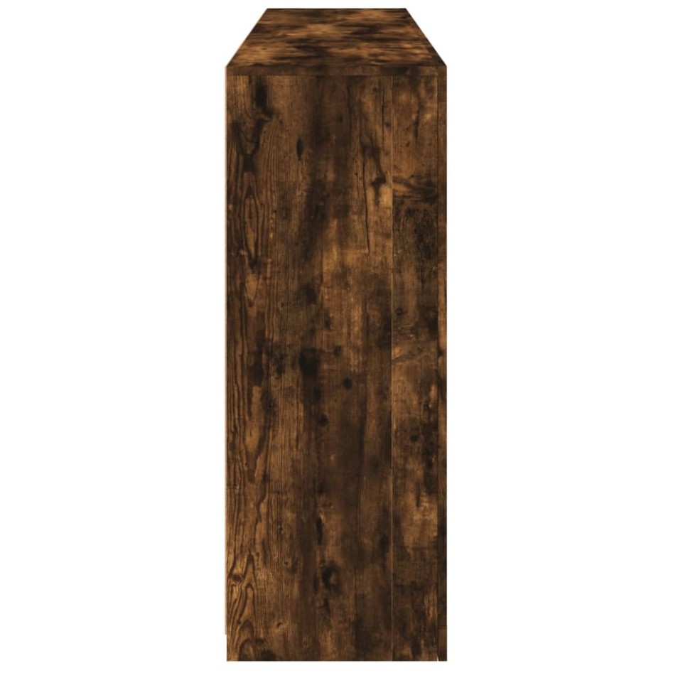 Aparador con luces LED roble ahumado 162x37x100