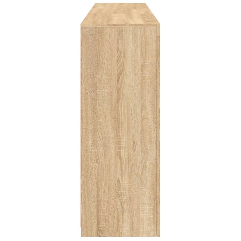 Aparador con luces LED roble Sonoma 162x37x100