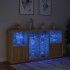 Aparador con luces LED roble Sonoma 202x37x100