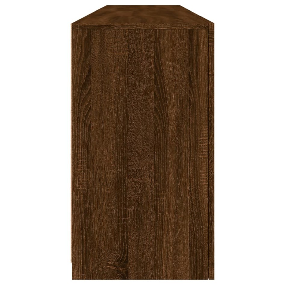 Aparador con luces LED marrón roble 164x37x67