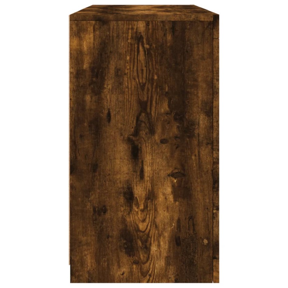 Aparador con luces LED roble ahumado 123x37x67