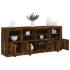 Aparador con luces LED roble ahumado 163x37x67