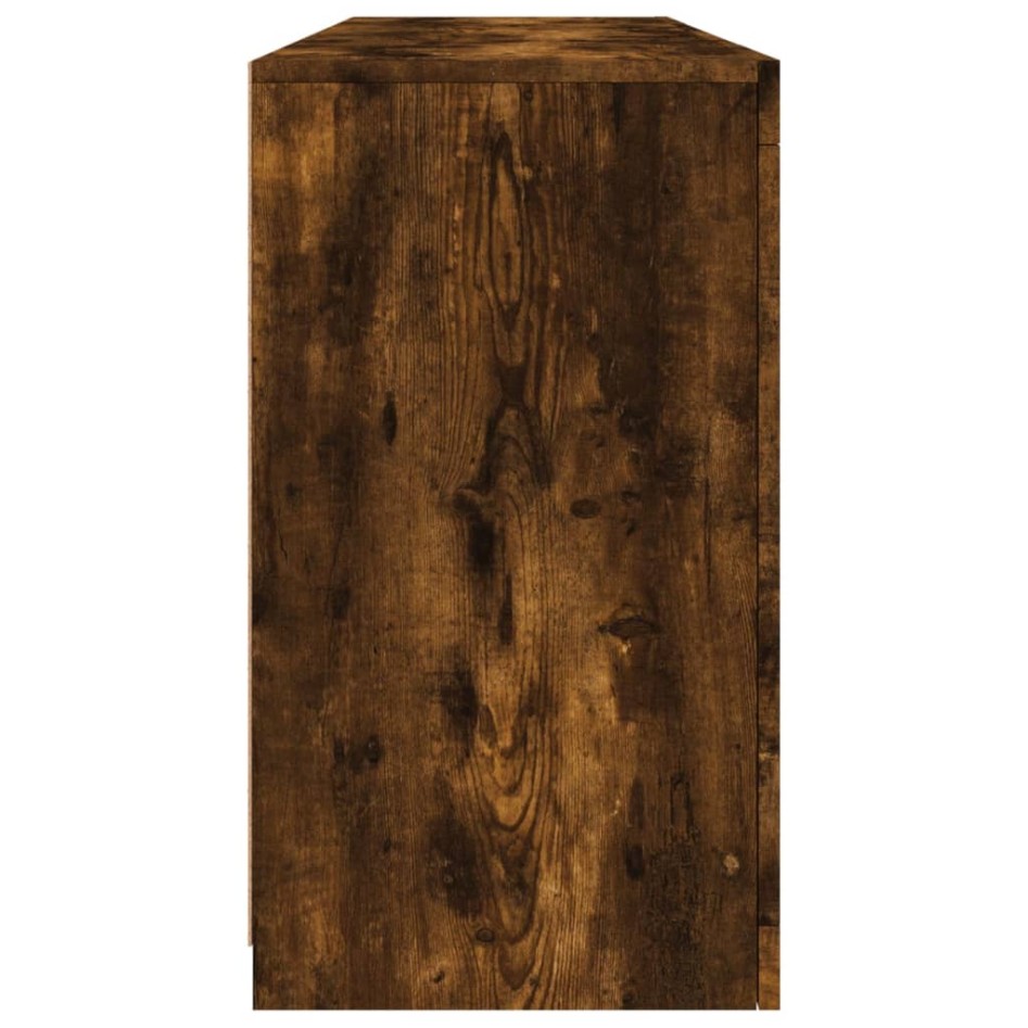 Aparador con luces LED roble ahumado 163x37x67