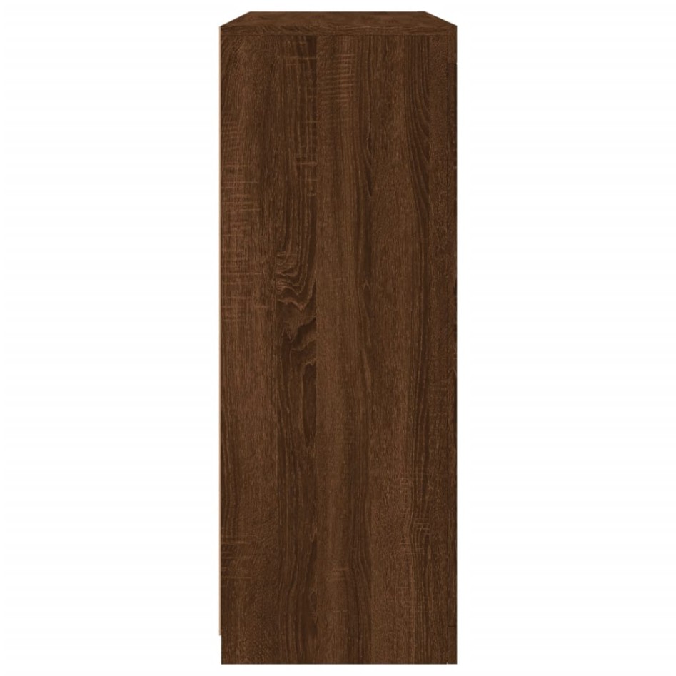 Aparador con luz LED 3 pzas madera de ingeniería marrón