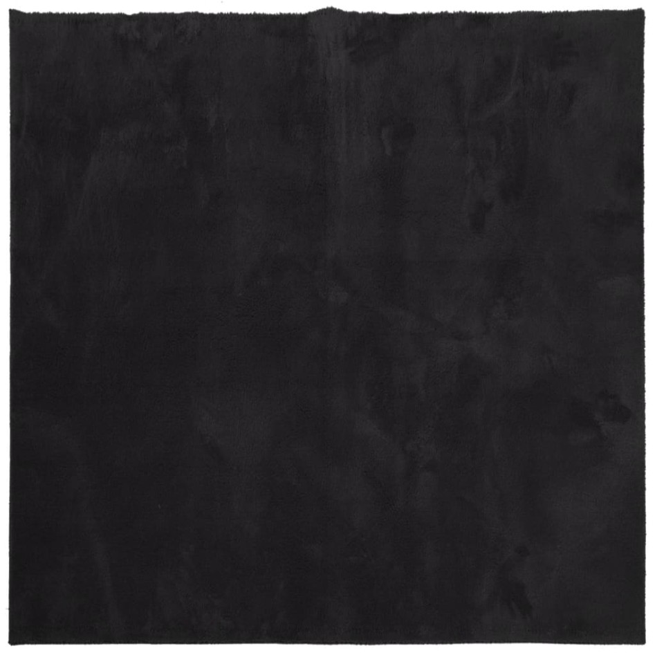 Alfombra de pelo corto suave lavable HUARTE negro 240x240