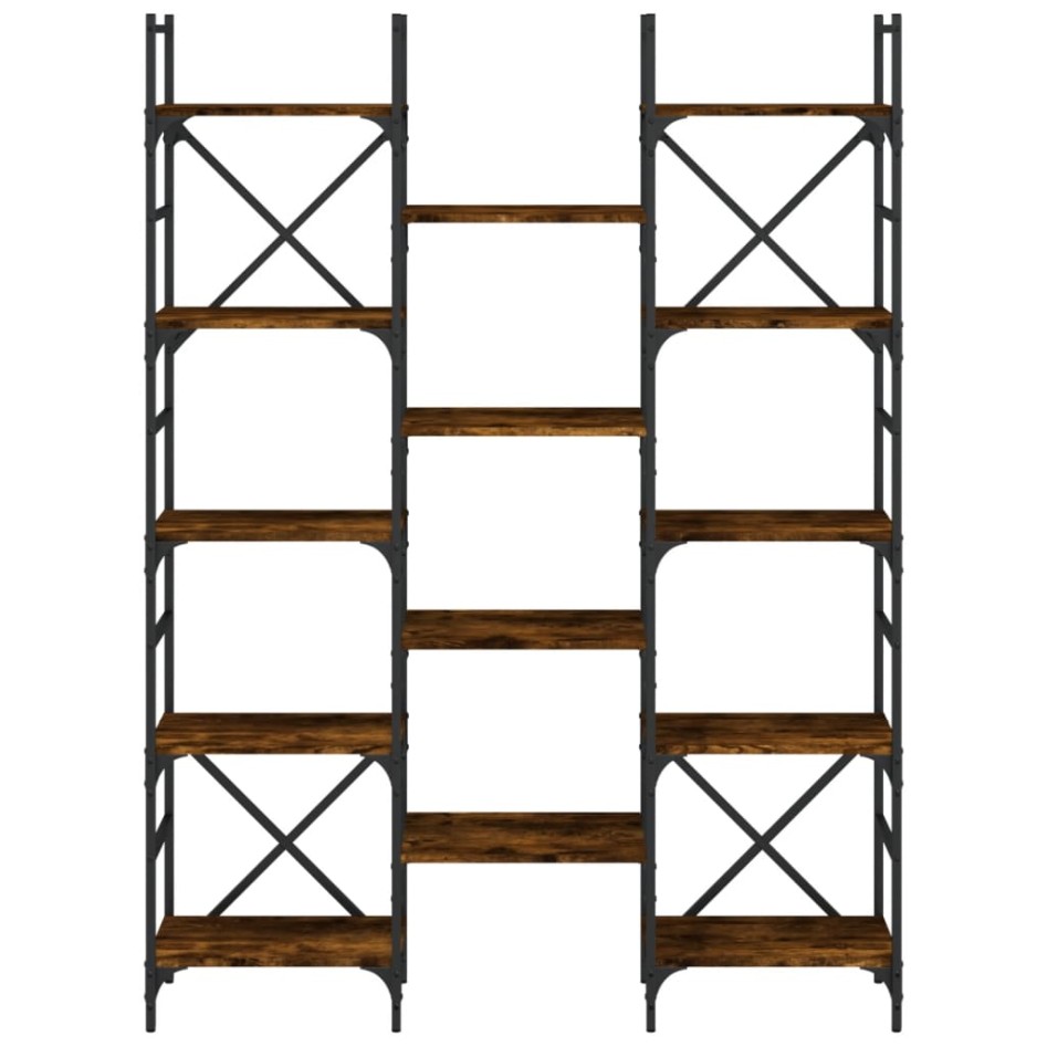 Estantería madera ingeniería roble ahumado 127,5x28,5x172,5