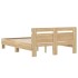 Estructura de cama cabecero y luces LED roble Sonoma 135x190