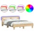 Estructura de cama cabecero y luces LED roble Sonoma 150x200