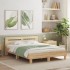 Estructura de cama cabecero y luces LED roble Sonoma 140x190