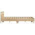 Estructura de cama cabecero y luces LED roble Sonoma 140x190