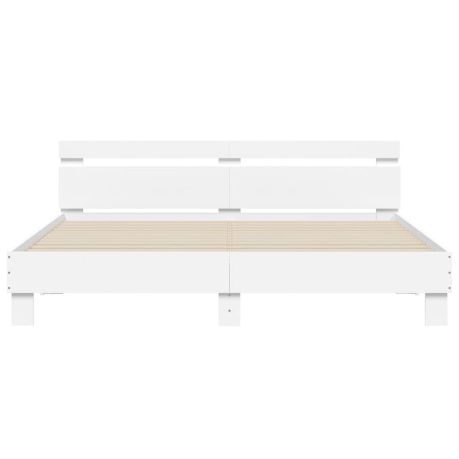 Estructura cama con cabecero madera ingeniería blanco