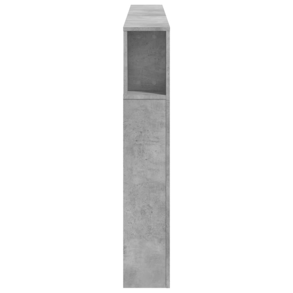Cabecero LED madera ingeniería gris hormigón 200x18,5x103,5