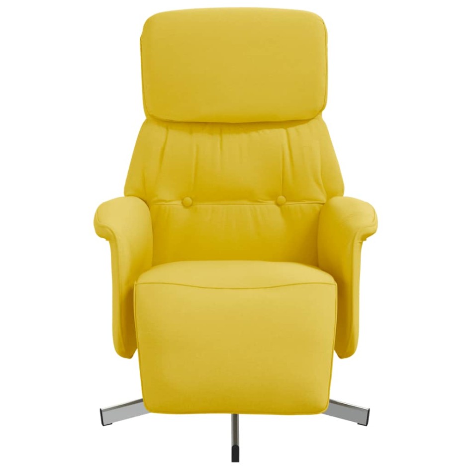 Sillón reclinable con reposapiés tela amarillo