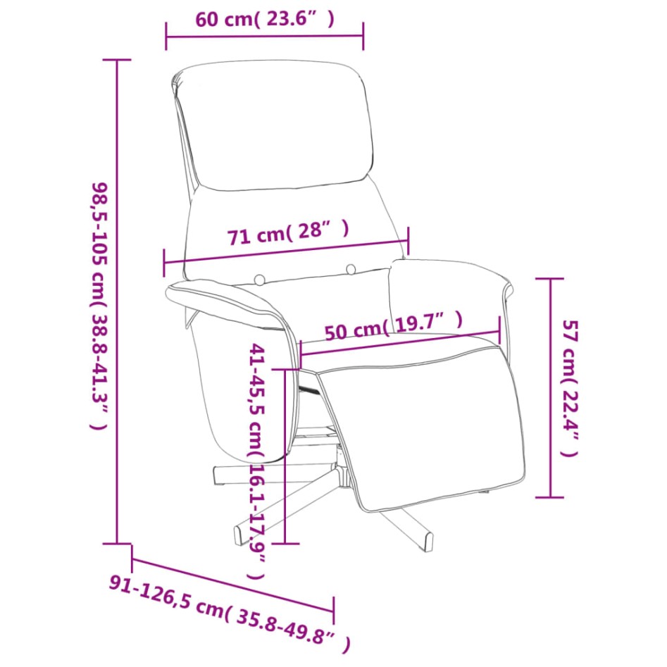 Sillón reclinable con reposapiés tela amarillo