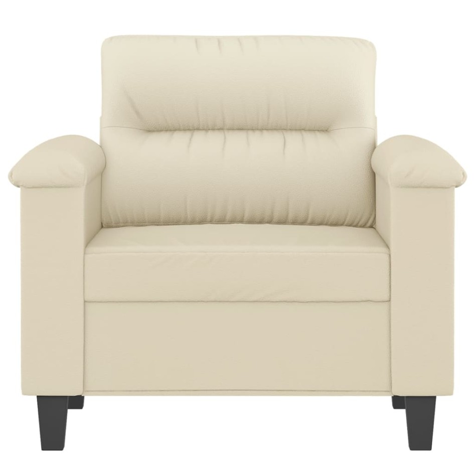 Sillón cuero sintético crema 60