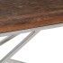 Mesa de centro de acero inoxidable plateado y madera