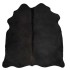 Alfombra de piel de vaca auténtica negra 180x220