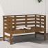Banco de jardín madera maciza pino marrón miel 111,5x53x71