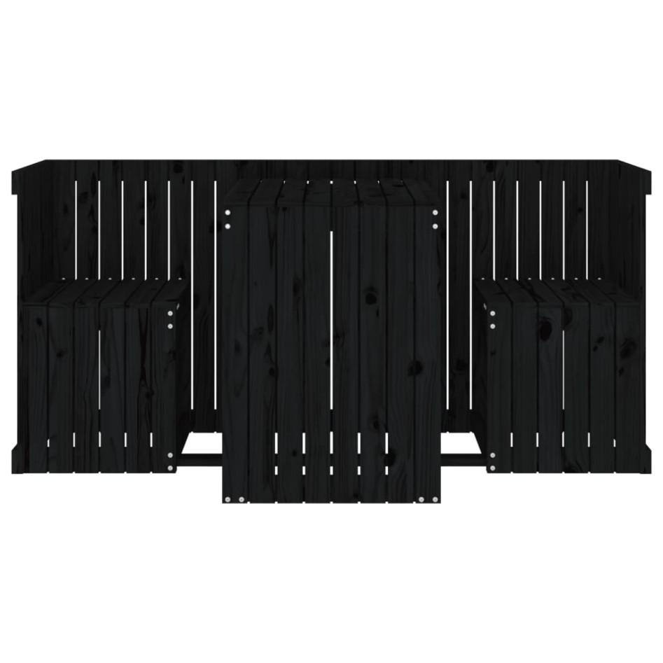 Juego de balcón 2 plazas madera maciza de pino