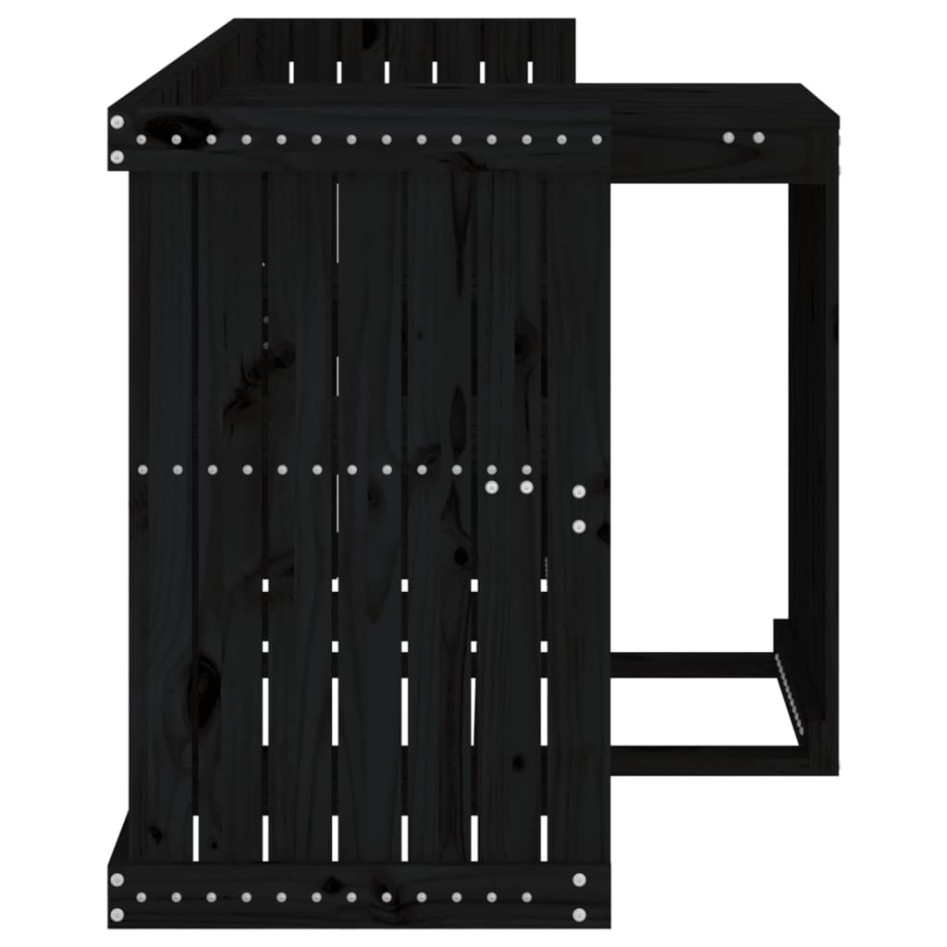 Juego de balcón 2 plazas madera maciza de pino