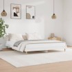 Estructura de cama madera contrachapada blanco brillo 200x200cm