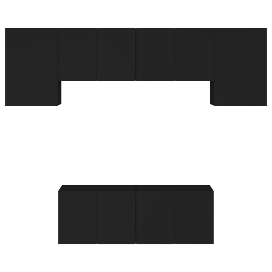 Muebles de TV de pared 6 piezas madera de ingeniería