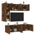 Muebles de TV de pared 5 pzas madera ingeniería roble