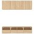 Muebles de TV de pared 5 pzas madera de ingeniería roble