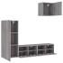 Muebles de TV de pared 4 pzas madera de ingeniería gris