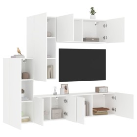 Muebles de TV de pared 5 piezas madera de ingeniería