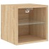 Muebles TV pared con LED 7 pzas madera ingeniería roble