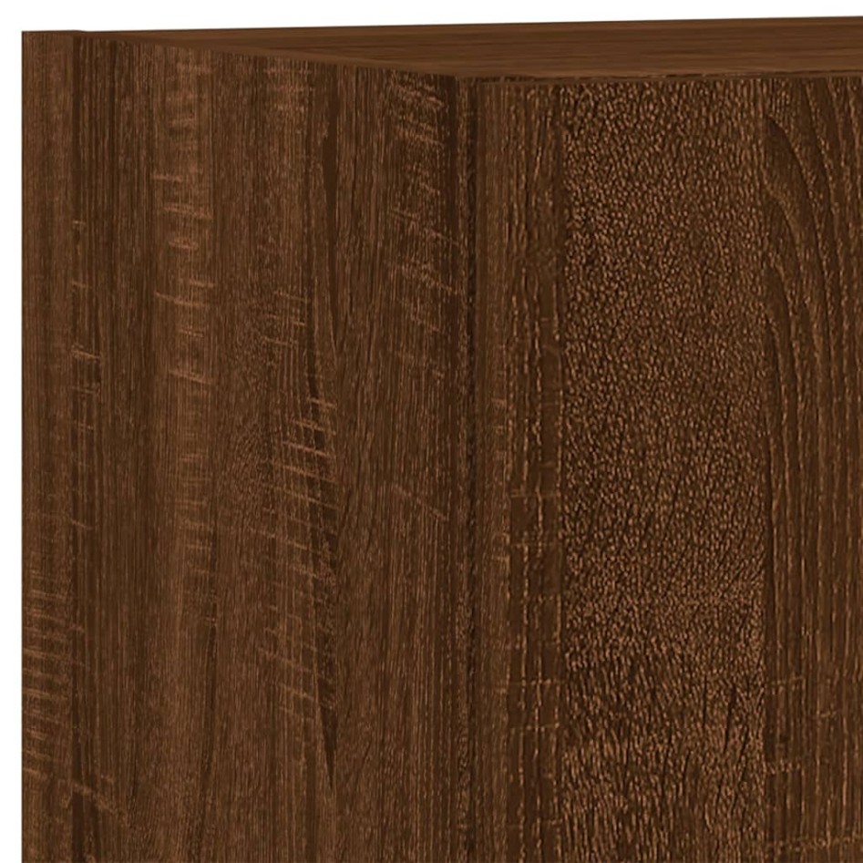 Muebles TV pared con LED 5 pzas madera ingeniería marrón