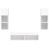 Muebles de TV de pared con LED 6 pzas madera ingeniería