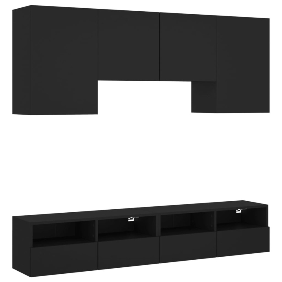 Muebles de TV de pared 5 piezas madera de ingeniería
