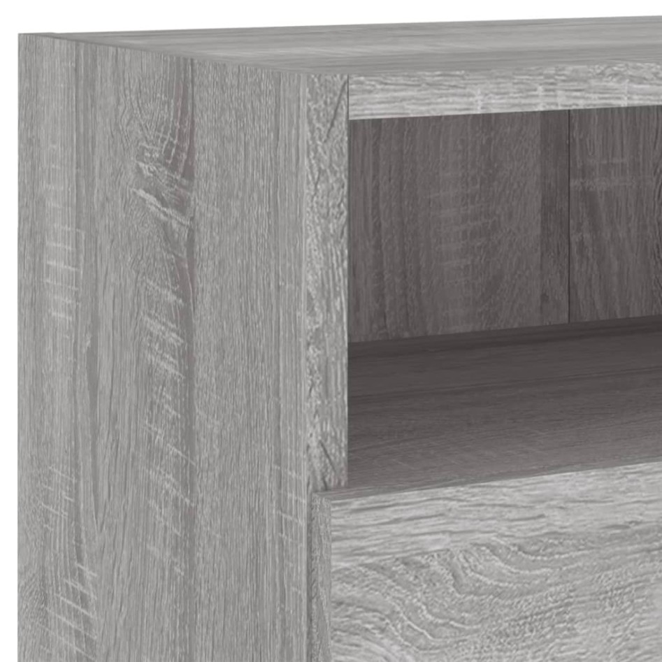 Muebles de TV de pared 5 pzas madera de ingeniería gris
