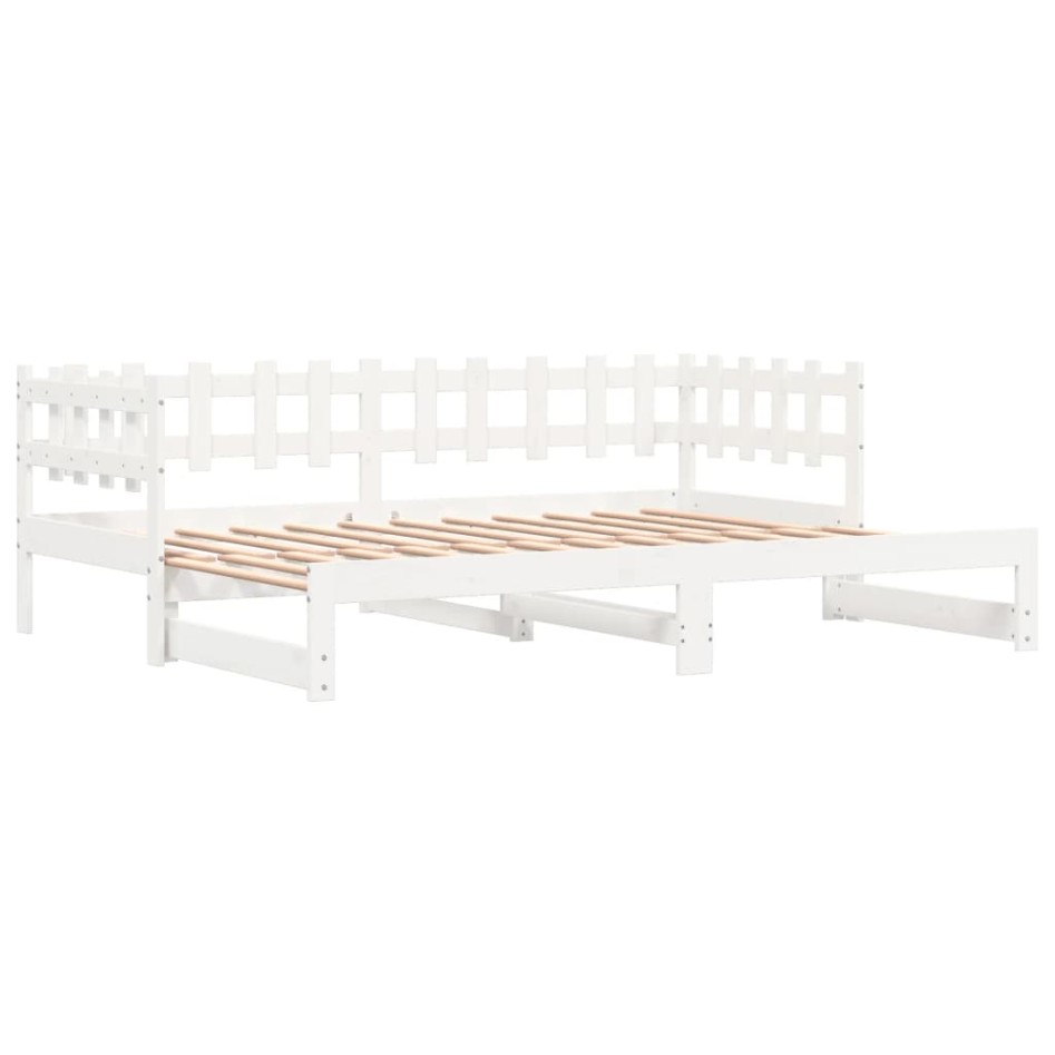 Sofá cama extraíble madera maciza de pino blanco 2x(80x200)