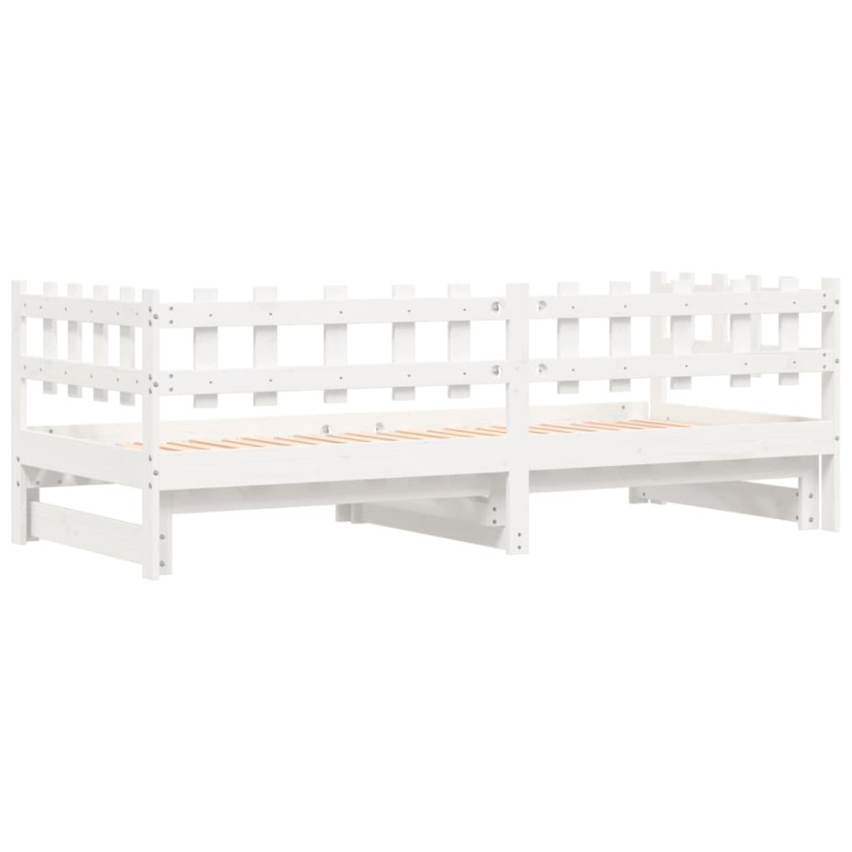 Sofá cama extraíble madera maciza de pino blanco 2x(80x200)