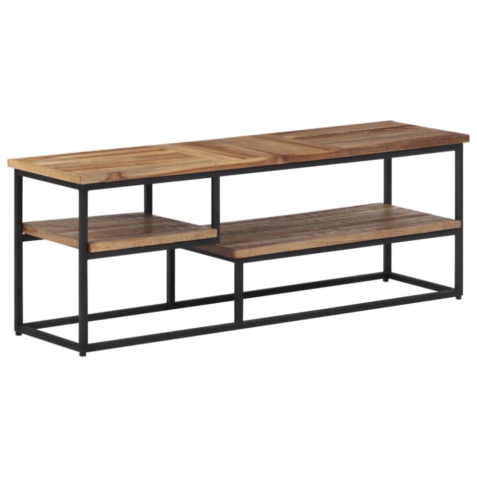 Mueble de TV teca maciza reciclada 110x30x39
